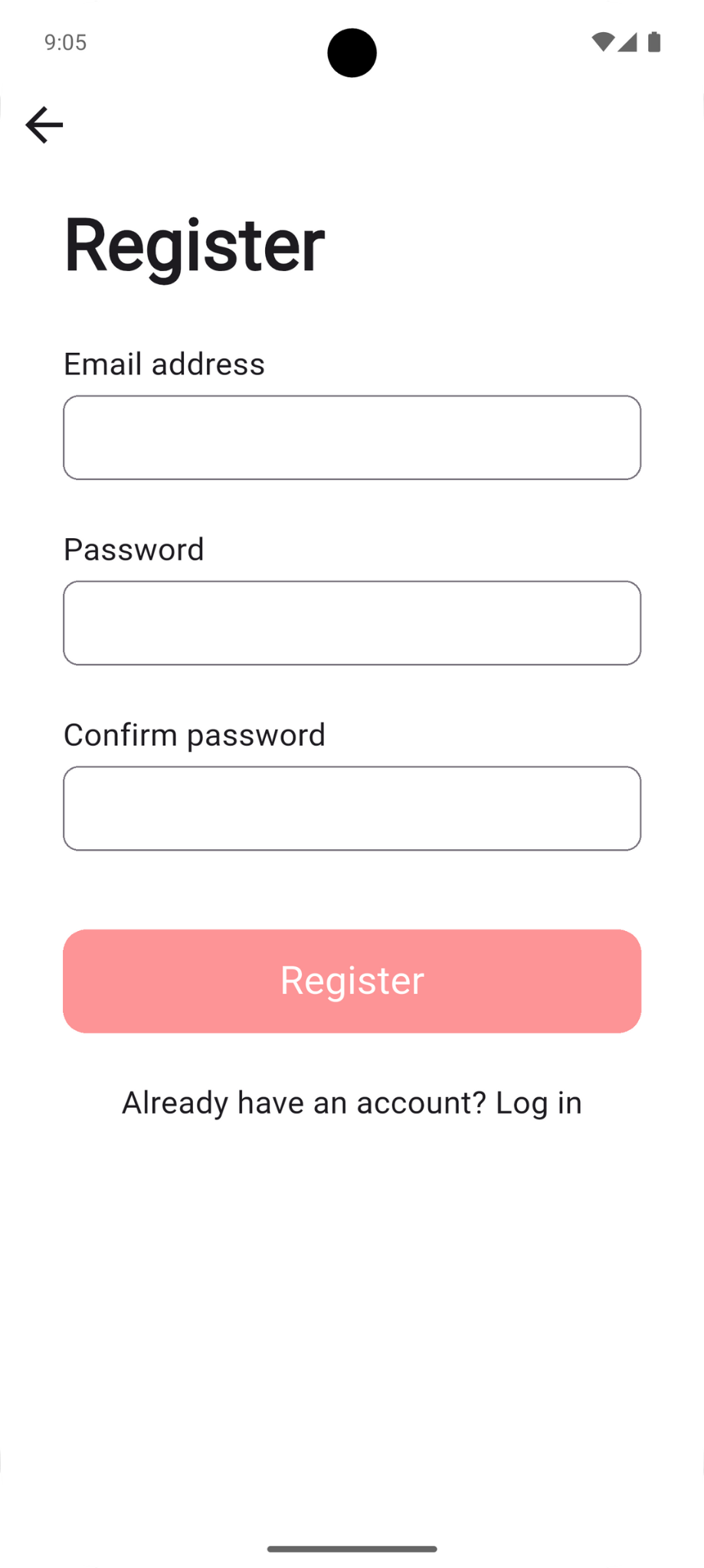 registration page